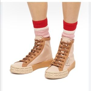 PRADA Gaberdine High Top Sneakers/39